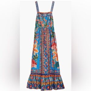 FaRm rio stitched garden blue maxi sundress